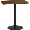 Stiles 30'' x 42'' Rectangular Walnut Laminate Table Top with 24'' Round Bar Height Table Base