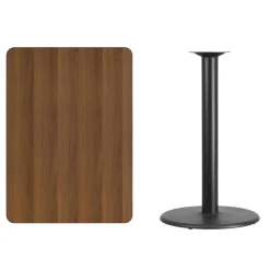 Stiles 30'' x 42'' Rectangular Walnut Laminate Table Top with 24'' Round Bar Height Table Base
