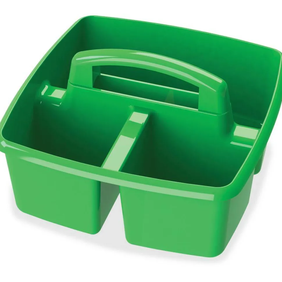 Storex Small Art Caddies, 3 Sections, 9.25" x 9.25" x 5.25", Assorted Colors, 5/Pack