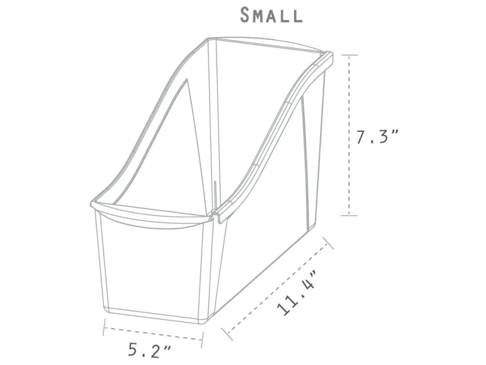 Storex Small Book Bin, Black (6 units/pack)