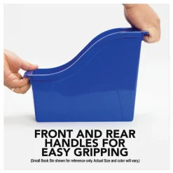 Storex Interlocking Book Bins with Clear Label Pouches, 4.75