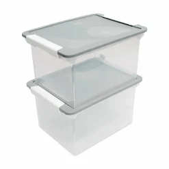 Storex Portable File Tote with Locking Handles, Letter/Legal Files, 18.5
