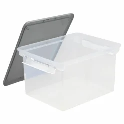 Storex Portable File Tote with Locking Handles, Letter/Legal Files, 18.5