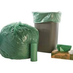 Stout Controlled Life Cycle Plastic Bags, 1.10-mil, 33 Gallons, 33" x 40", Green, Box Of 40
