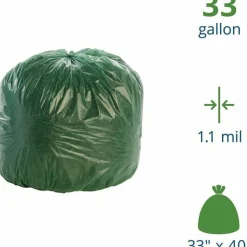 Stout Controlled Life Cycle Plastic Bags, 1.10-mil, 33 Gallons, 33