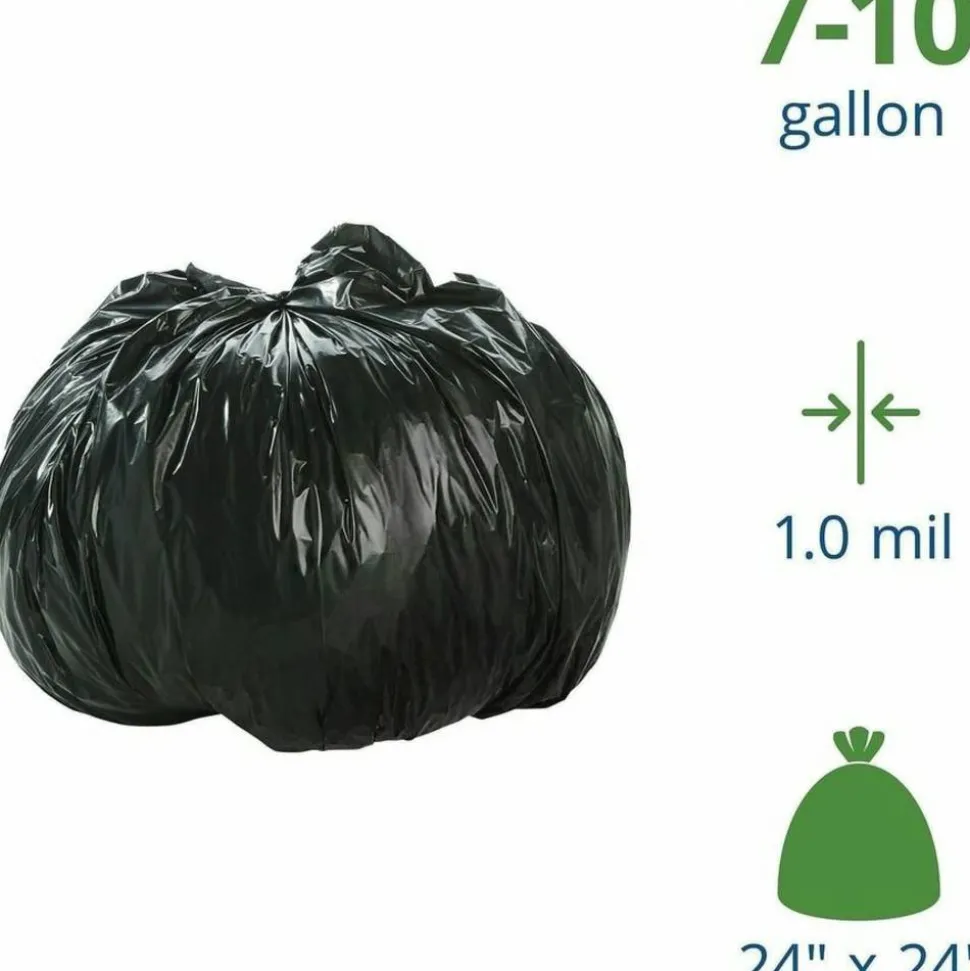 Stout Trash Bags, 1-mil, 7 - 10 Gallons, 24" x 24", Brown, Carton Of 250