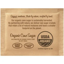 Sugar Foods Organic Raw Cane Sugar Packets, Box Of 200 Packets