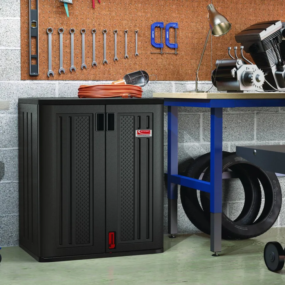 Suncast Commercial Base Storage Cabinet, 30 x 20.25 x 36, Gray