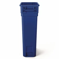 Suncast Commercial 23 Gallon Resin Slim Recycling Trash Can, Plastic, Blue/White