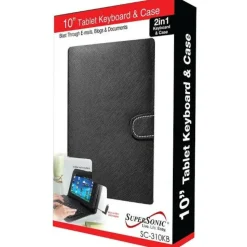 Supersonic SC-310KB Keyboard/Cover Case for 10