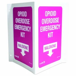 SUREFILL Overdose Kit Three-Way Wall Sign, 2.25 x 3 x 5.5
