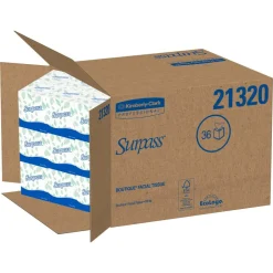 Surpass Facial Tissue for Business, Pop-Up Box, 2-Ply, White, 90 Sheets/Box, 36 Boxes/Carton