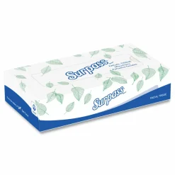 Surpass 2-Ply Facial Tissues, 45% Recycled, FSC Certified, White, 125 Per Box, Pack Of 60