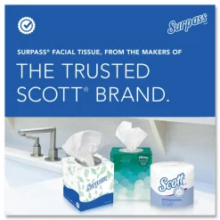 Surpass 2-Ply Facial Tissue, Unscented, 100 Tissues Per Box, Case of 30 Boxes
