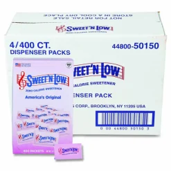 Sweet'N Low Sugar Substitute, 1 g Packet, 400/Box, 4 Box/Carton
