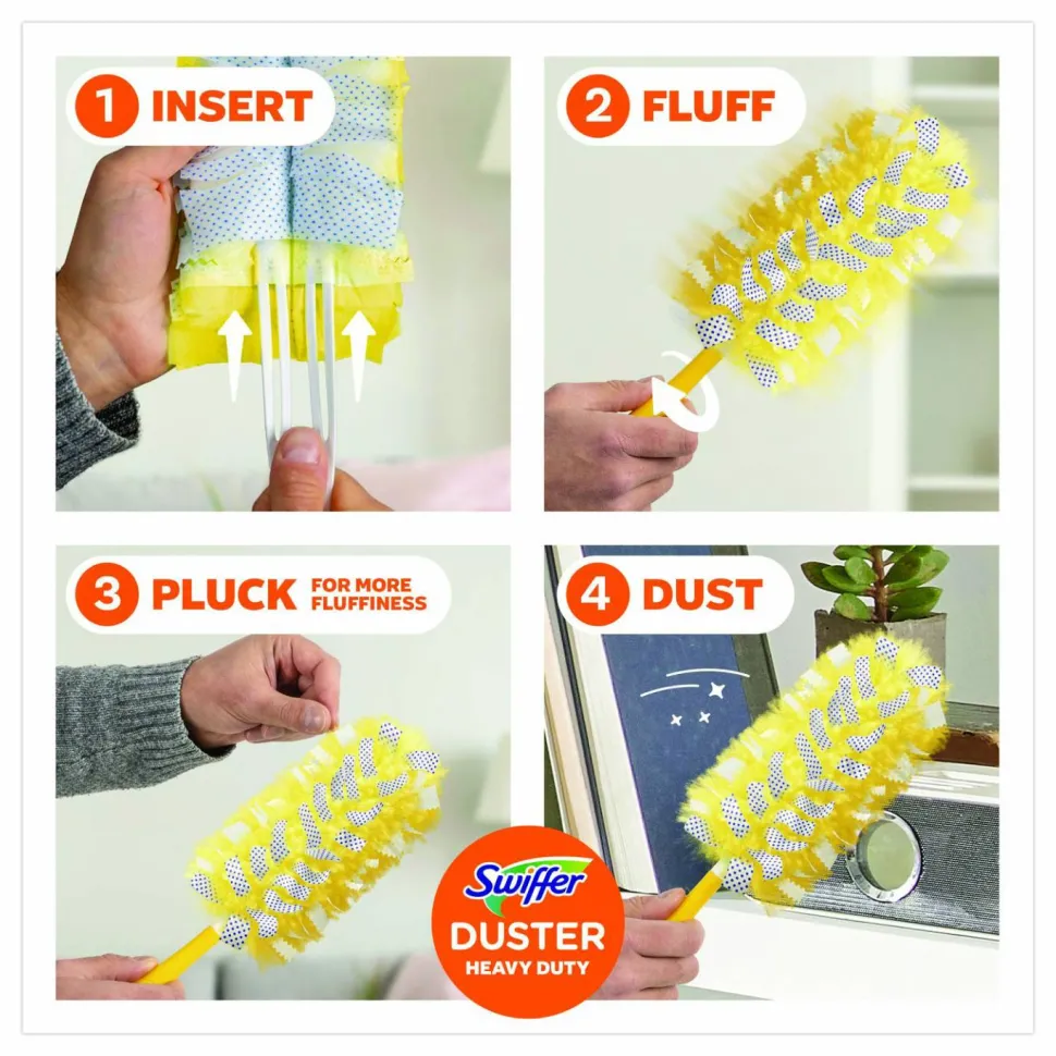 Swiffer 360° Duster Refills, Yellow, 6 Refills Per Box, Carton Of 4 Boxes