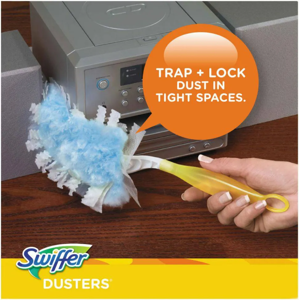 Swiffer Dusters Refill, DustLock Fiber, Lavender Vanilla Scent, Light Blue, 10/Box, 4 Boxes/Carton