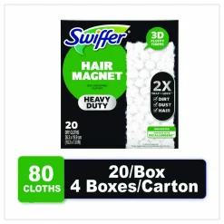 Swiffer Heavy-Duty Dry Refill Cloths, 10.3 x 7.8, White, 20/Pack, 4 Packs/Carton