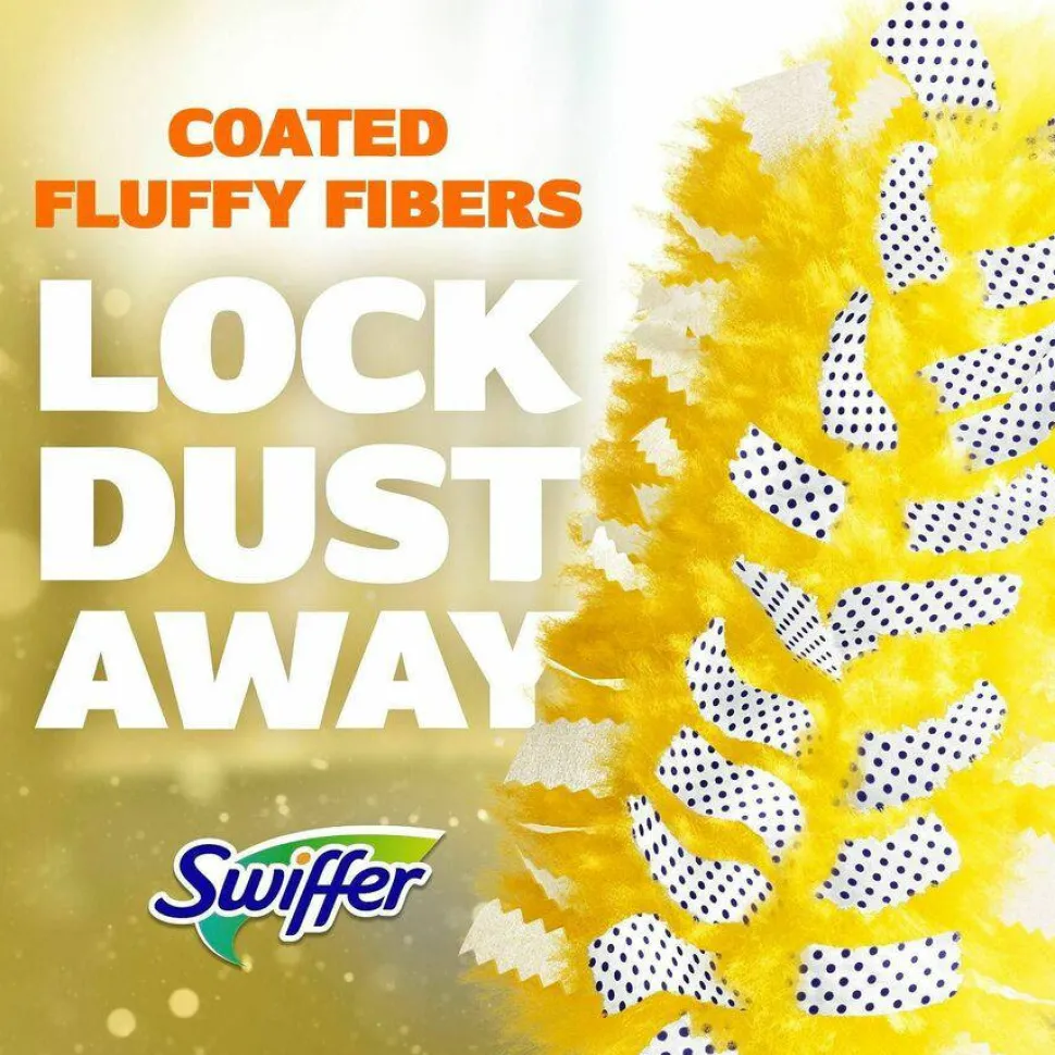 Swiffer Heavy Duty Dusters Starter Kit, Handle Extends to 3 ft, 1 Handle with 12 Duster Refills