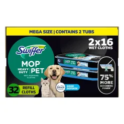 Swiffer Heavy Duty Mop Wet Multi-Surface Cloth Refills, Pack Of 32 Mop Cloths