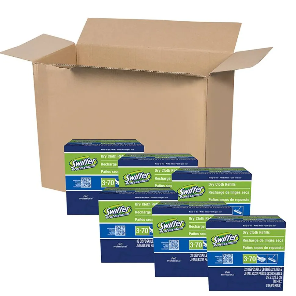 Swiffer Professional Regular Dry Cloth Sweeping Pad Refills for Swiffer Sweeper (32 Refills per Box)
