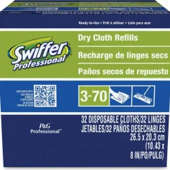 Swiffer Sweeper Dry Cloth Refills, 10-5/8" x 8", White, 32 Cloths Per Box, Carton Of 6 Boxes