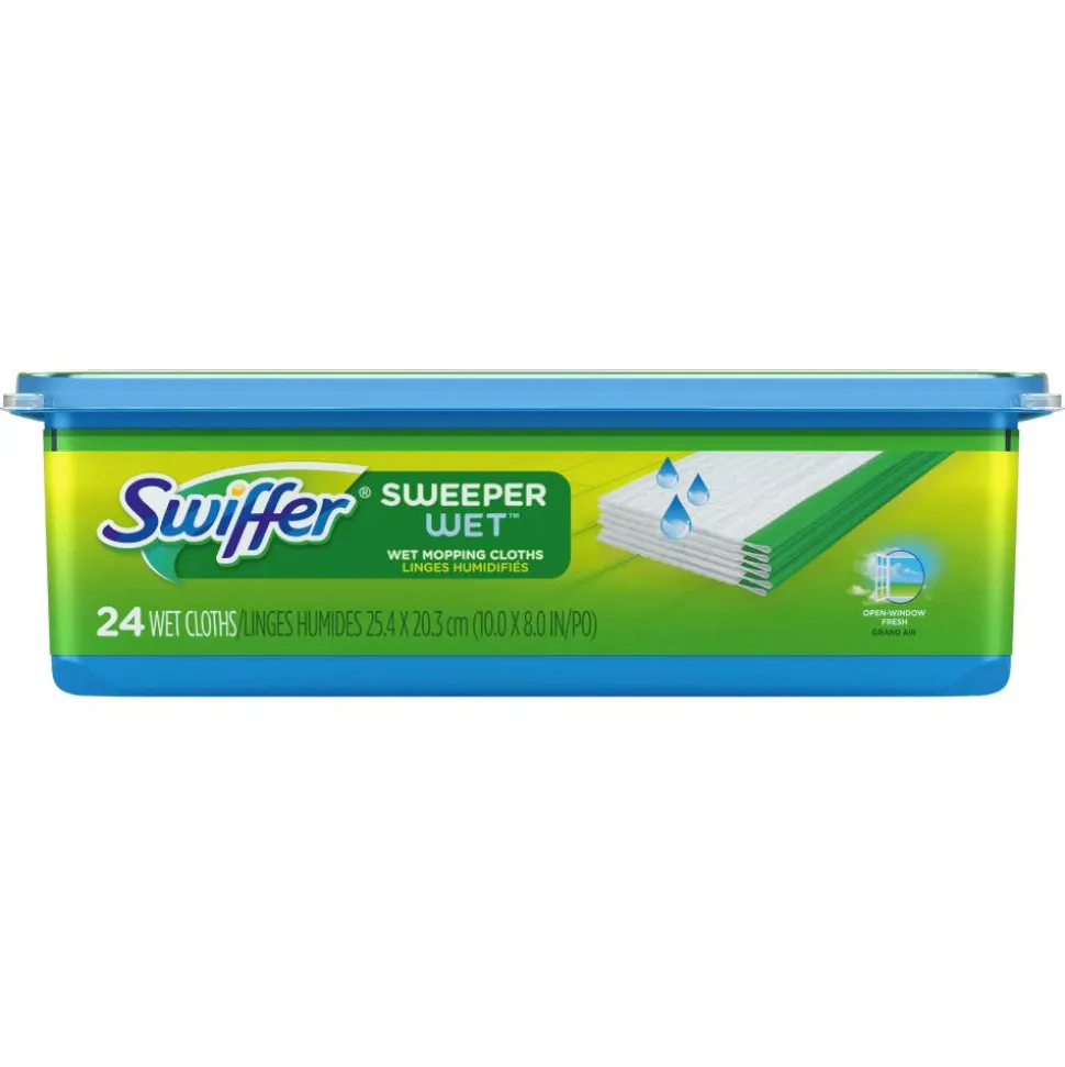 Swiffer Sweeper Wet Mopping Pad Refills, Open-Window Fresh Scent, 24 Count