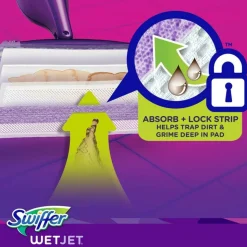 Swiffer WetJet System Refill Cloths, 14" x 3", 24 Cloths Per Pack, Box Of 4 Packs