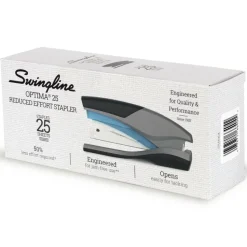 Swingline Optima 25 Reduced Effort Stapler, 25 Sheets Capacity, Blue/Gray
