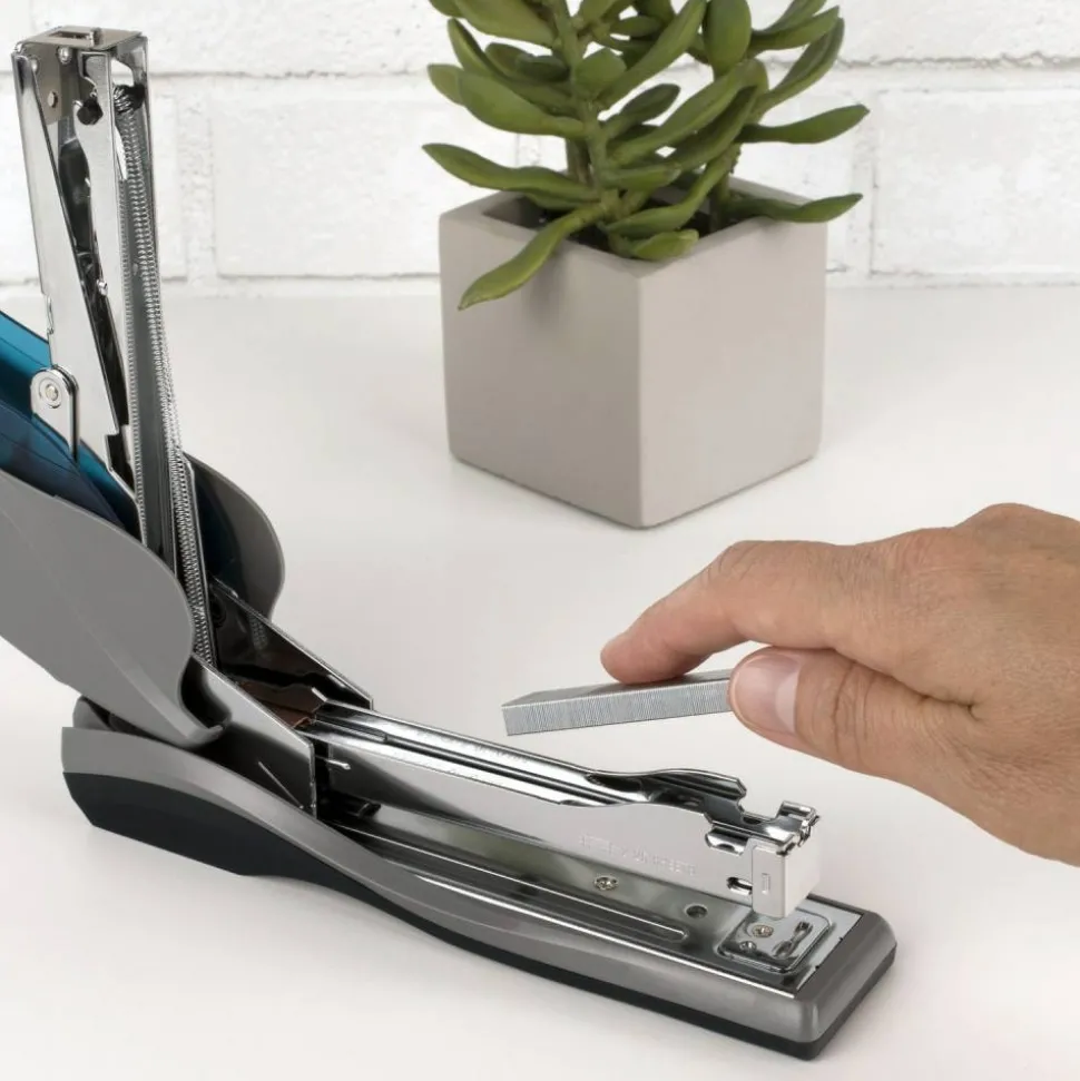 Swingline Optima 25 Reduced Effort Stapler, 25 Sheets Capacity, Blue/Gray