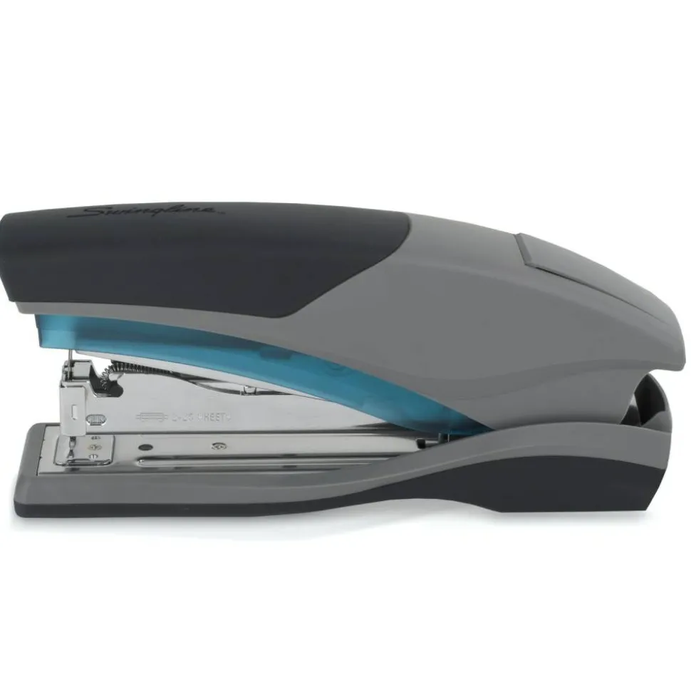 Swingline Optima 25 Reduced Effort Stapler, 25 Sheets Capacity, Blue/Gray