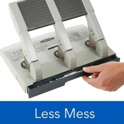 Swingline Antimicrobial High Capacity Heavy Duty Punch, 3 Holes, 75 Sheets - 3 Punch Head(s) - 75 Sheet Capacity - 9/32