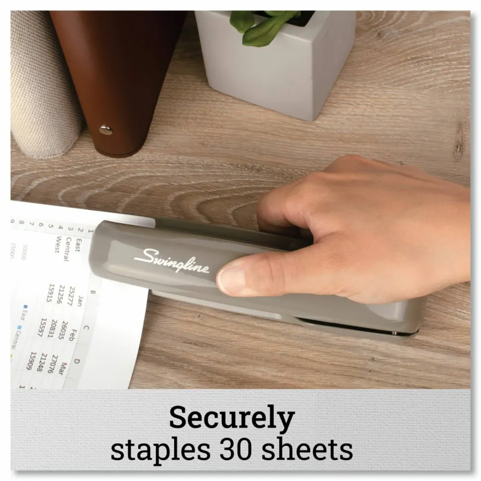 Swingline 747 Business Full Strip Desk Stapler, 30-Sheet Capacity, Steel Gray