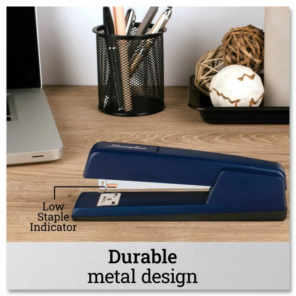 Swingline 747 Classic Stapler, 20 Sheets, Royal Blue - 20 Sheets Capacity - 210 Staple Capacity - Full Strip - 1/4" Staple Size - Royal Blue