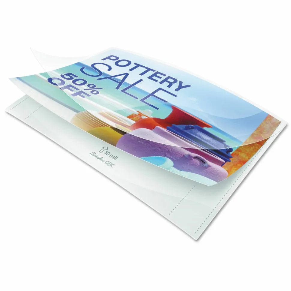 Swingline GBC EZUse Laminating Pouches, Letter Size, 10 Mil, Clear, 50/Pack