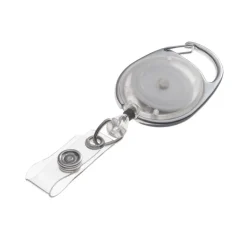Swingline GBC Translucent Retractable Carabiner Badge Reels, Clear, Pack Of 25