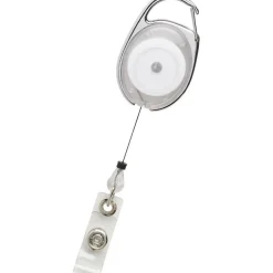 Swingline GBC Translucent Retractable Carabiner Badge Reels, Clear, Pack Of 25