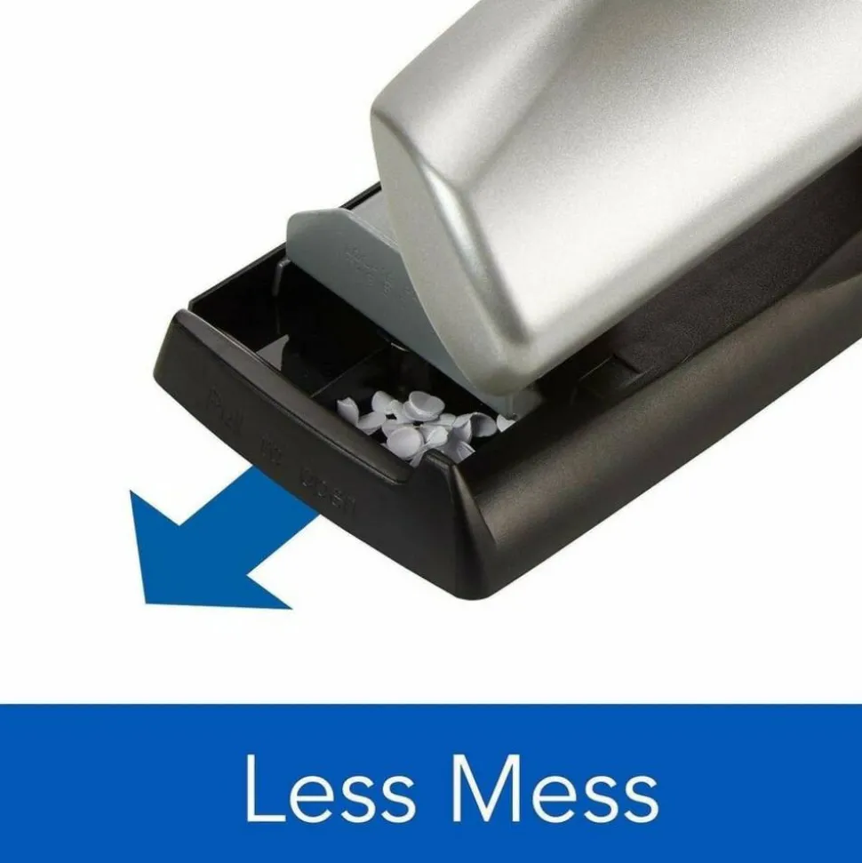Swingline LightTouch High-Capacity Paper Punch, Black/Silver