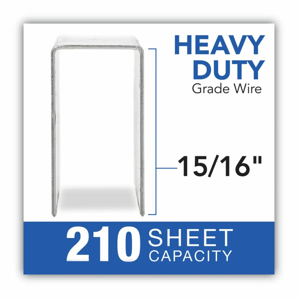Swingline Premium Heavy Duty Staples, 15/16" Leg, 100 Per Strip, 1,000/Box - 100 Per Strip - Heavy Duty - 15/16" Leg - Holds 210 Sheet(s) -