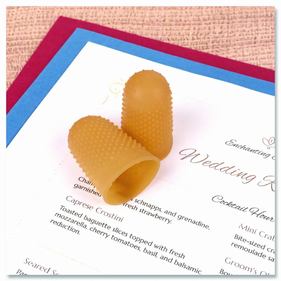 Swingline Rubber Fingertips, #14, 7/8" Diameter, Amber, Box Of 12
