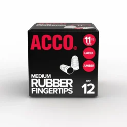 Swingline Rubber Fingertips, #11 1/2, 5/8" Diameter, Amber, Box Of 12