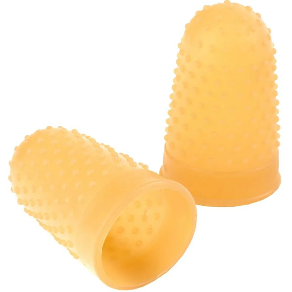 Swingline Rubber Fingertips, #11 1/2, 5/8" Diameter, Amber, Box Of 12