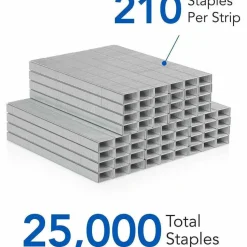 Swingline Standard Staples, 1/4" Length, 5,000 Per Box, Pack Of 5