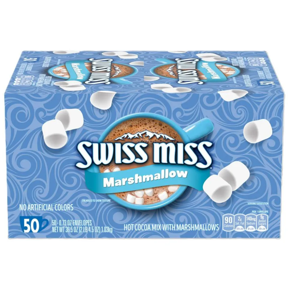 Swiss Miss Hot Cocoa, With Marshmallows, 0.73 Oz, Box Of 50 Packets