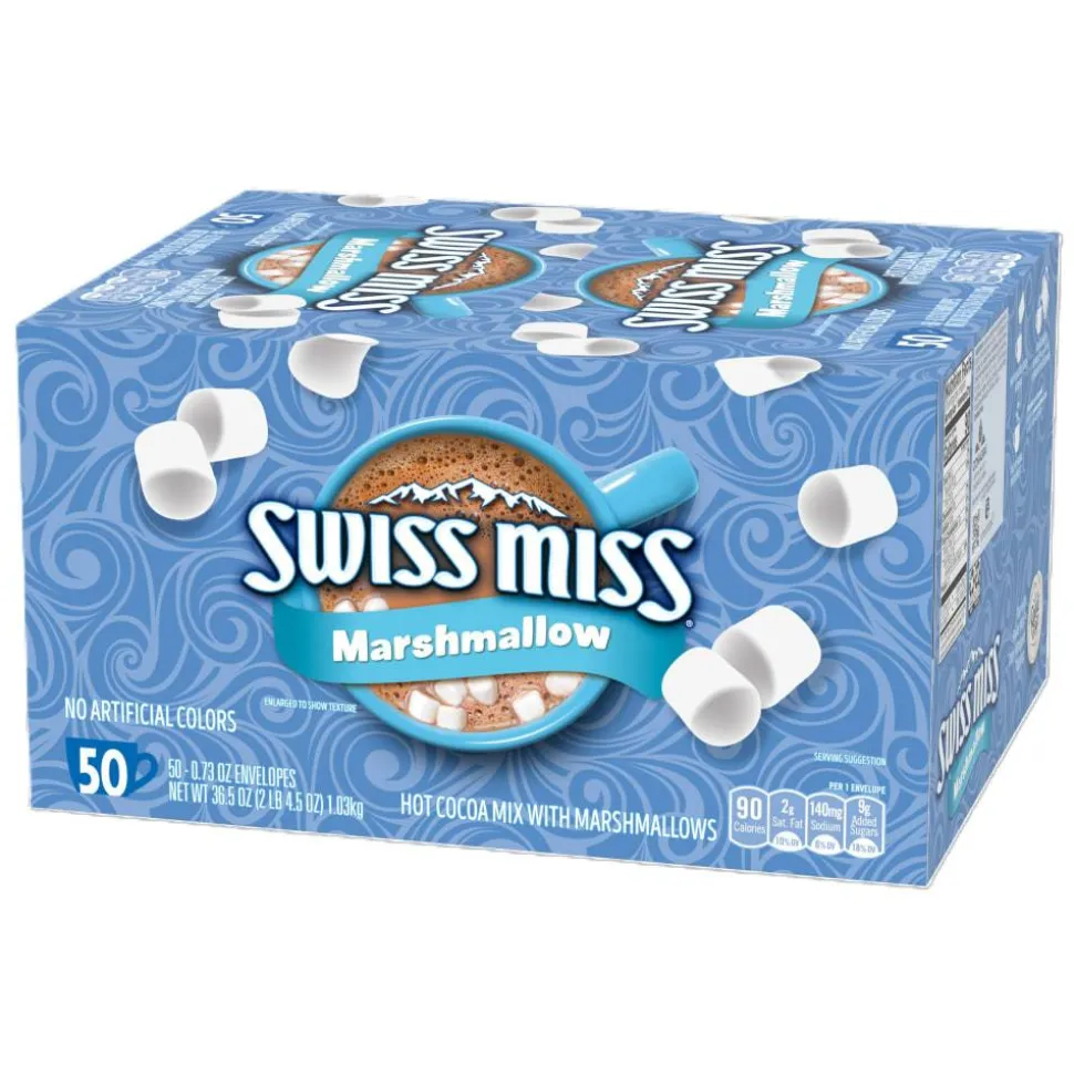 Swiss Miss Hot Cocoa, With Marshmallows, 0.73 Oz, Box Of 50 Packets