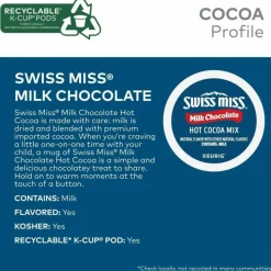 Swiss Miss Milk Hot Cocoa K-Cup Pods, 0.65 Oz, Pack Of 44 Pods