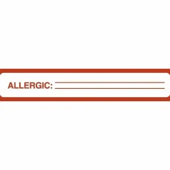 Tabbies Permanent Allergic To: Allergy Label Roll, TAB40561, Red, Roll Of 175