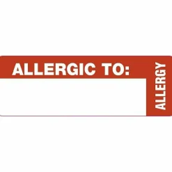 Tabbies Permanent "Allergic To:" Medical Wrap Label Roll, TAB40562, Red, Roll Of 500