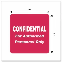 Tabbies Permanent "Confidential Authorized Personnel" Only Label Roll, TAB40570, Red, Roll Of 500