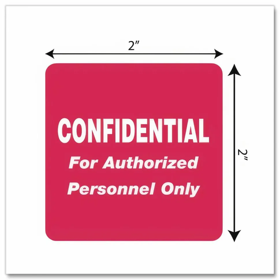 Tabbies Permanent "Confidential Authorized Personnel" Only Label Roll, TAB40570, Red, Roll Of 500